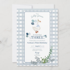 Bobo Sai Aniversário Qualquer Convite Azul Idade