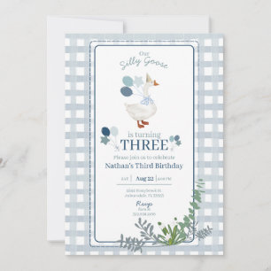 Bobo Sai Aniversário Qualquer Convite Azul Idade