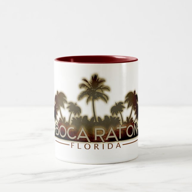 Boca Raton Flórida Palm tree Letter caneca café (Centro)