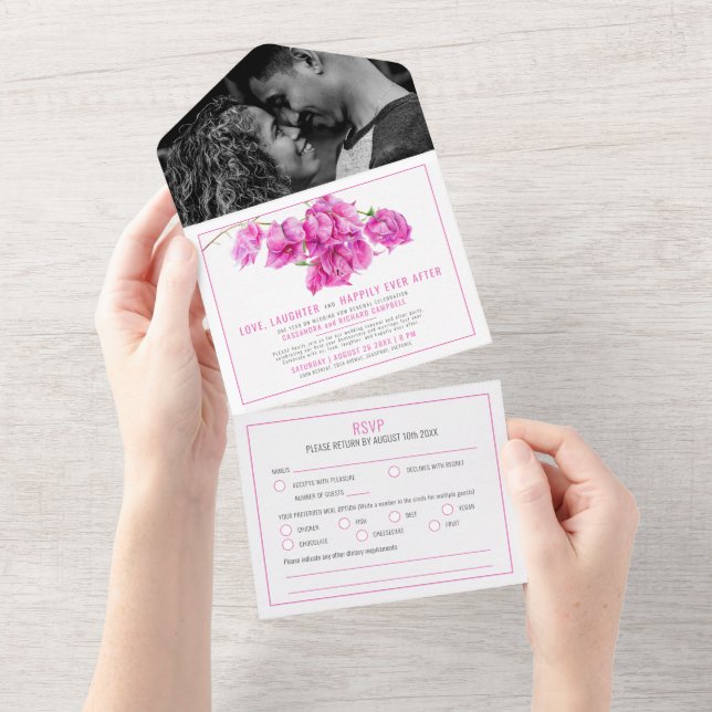Boca rosa-Festa de casamento-cinzenta (Aba destacável)