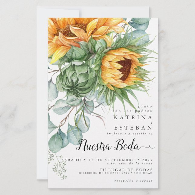 Boda de girasoles de otoño económica pero hermosa (Frente)