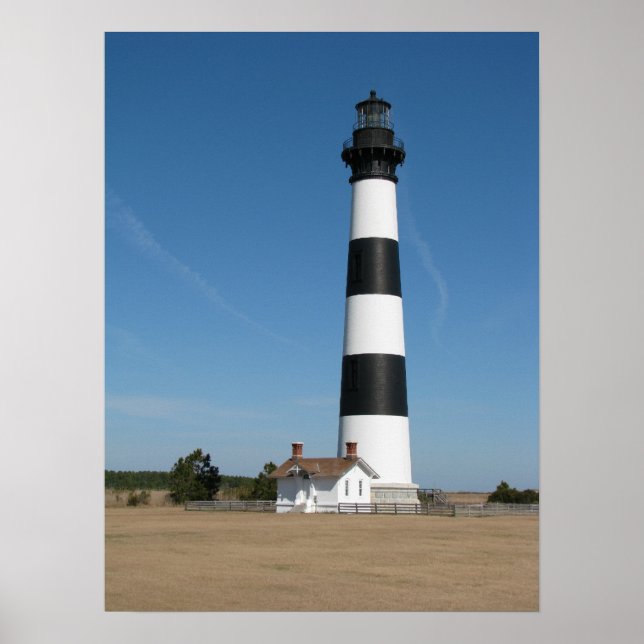 Bodie Island Lighthouse Outer Banks NC Impressão (Frente)