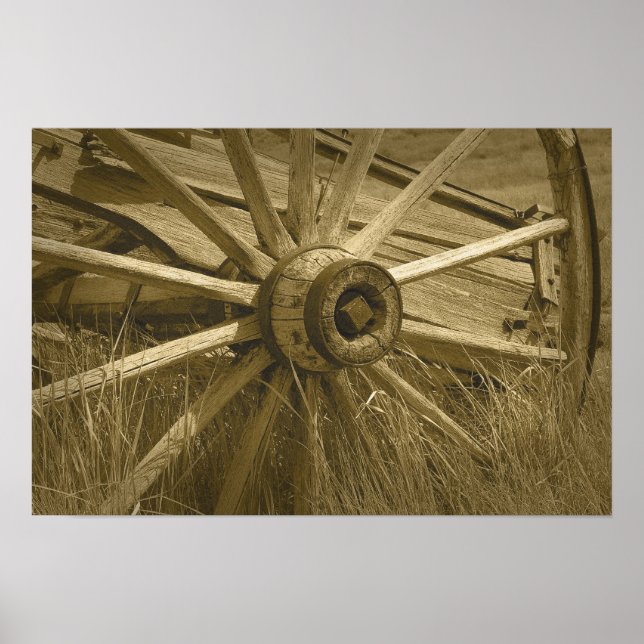 Bodie Wagon Wheel Sepia Poster 2 (Frente)