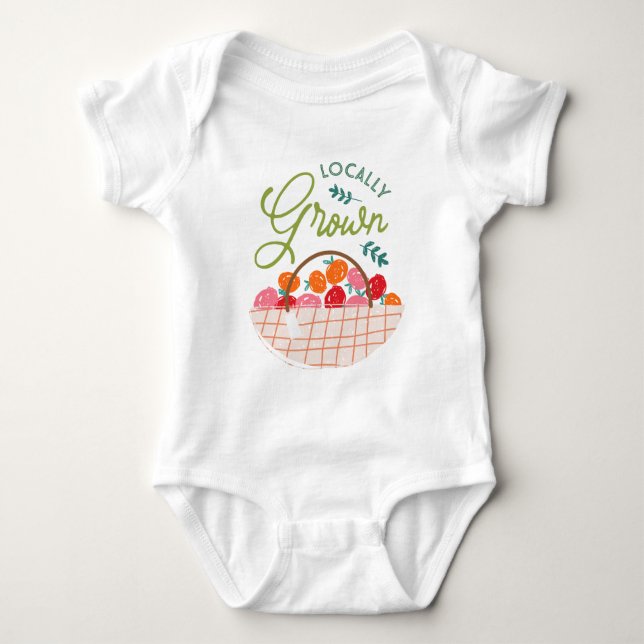 Body Bodysuit de Uma Peça para Bebê Cultivado Loca (Frente)
