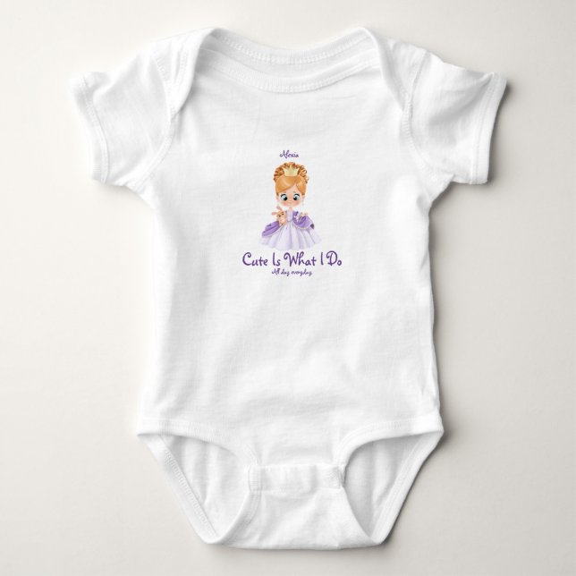 Body branco e roxo para bebê camiseta (Frente)
