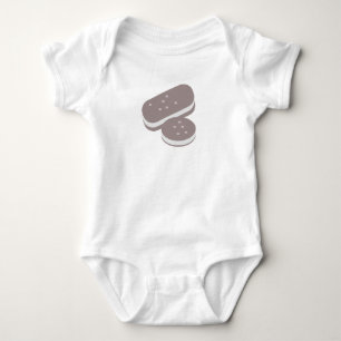 Body com Estampa de Sanduíche de Sorvete para Bebê