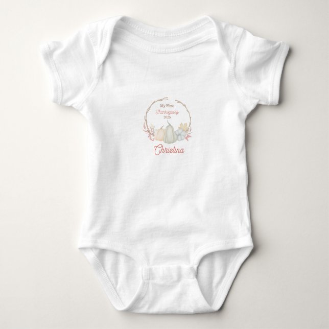Body de Ação de Graças Personalizado para Bebê (Frente)