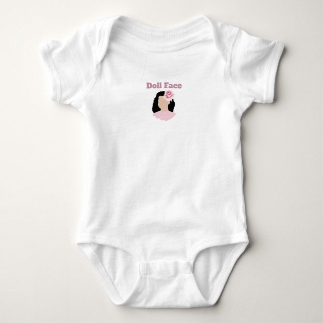 Body de Bebê Camiseta Cara de Boneca (Frente)