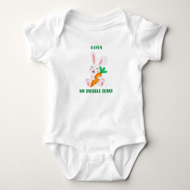 Body de Bebê Coelho de Páscoa para Abraçar  (Frente)