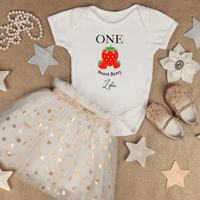 Body de Bebê Sweet Berry para 1º Aniversário (Criador carregado)