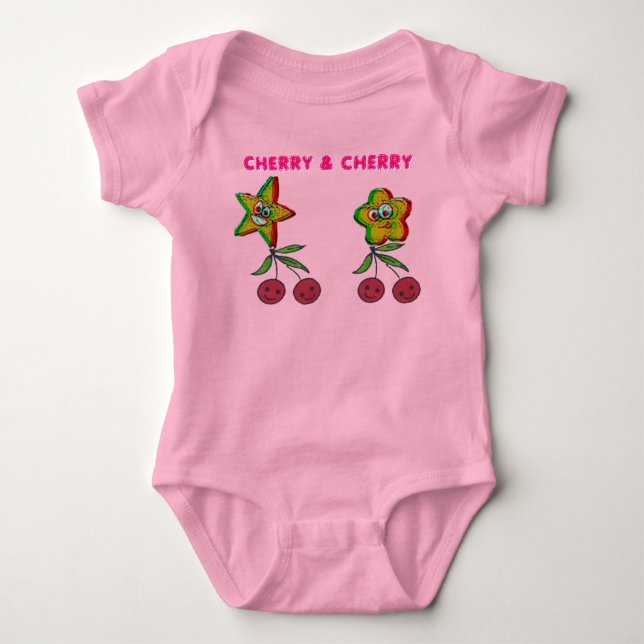 Body de Bebê T-Shirt Cherry & Cherry (Frente)