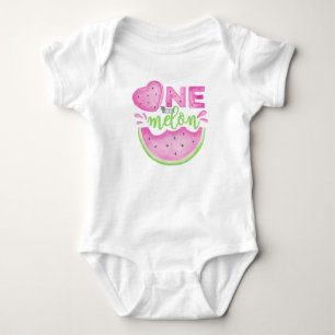 Body de Bebê Um em um Melão para Primeiro Aniversá