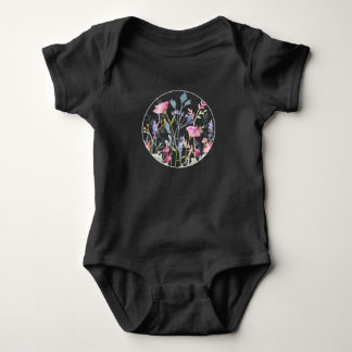 Body de Jersey Fino para Bebê com Círculo de Flore