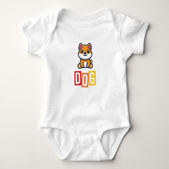 Body de Jersey para Bebê Cachorro (Frente)