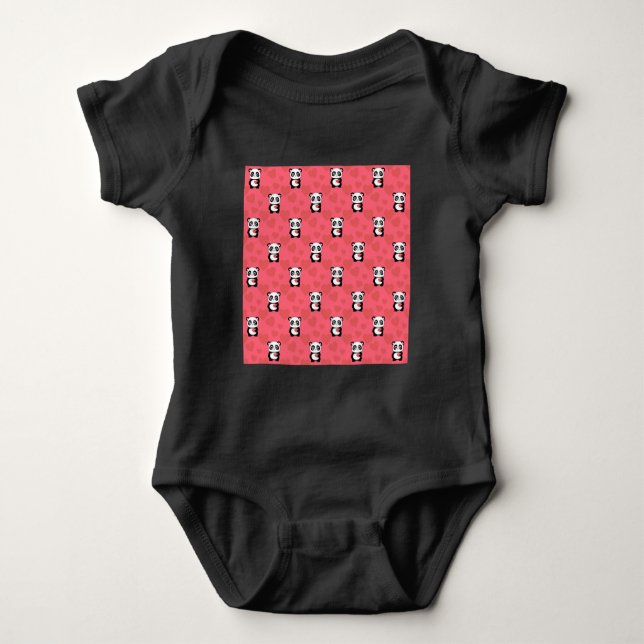 Body de Jersey para Bebê com Design Fofo de Panda (Frente)