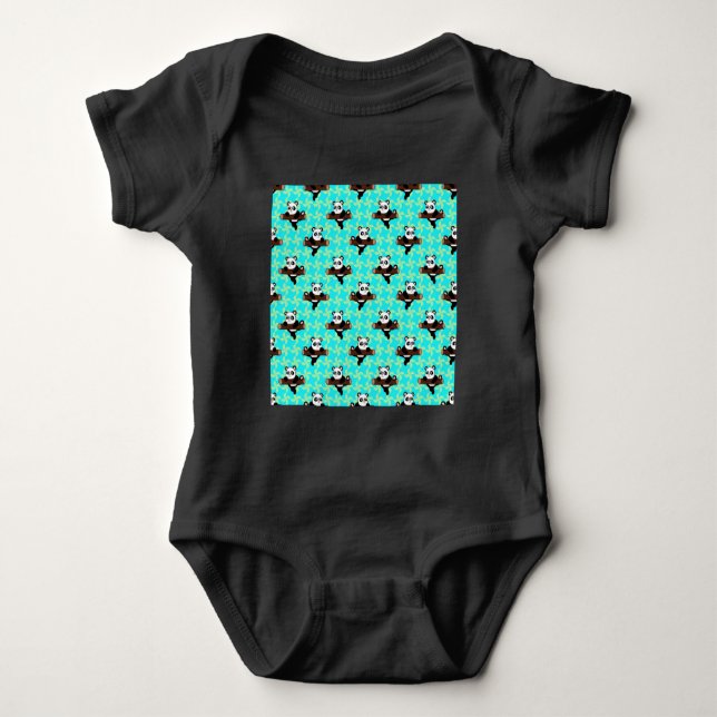 Body de Jersey para Bebê com Design Fofo de Panda (Frente)