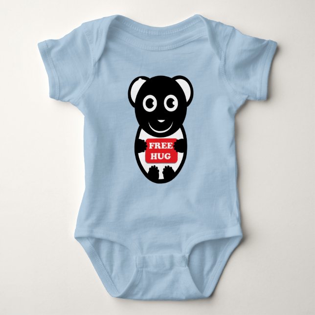 Body de Jersey para Bebê com Design Fofo de Panda (Frente)