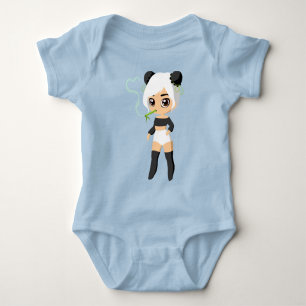 Body de Jersey para Bebê com Design Fofo de Panda