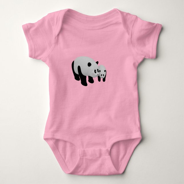 Body de Jersey para Bebê com Design Fofo de Panda (Frente)