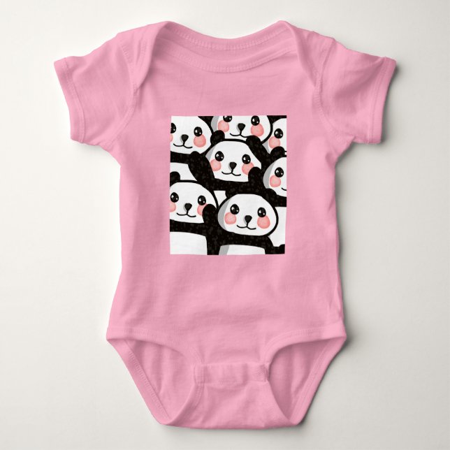 Body de Jersey para Bebê com Design Fofo de Panda (Frente)