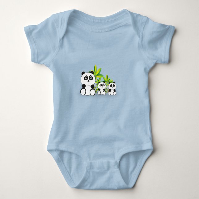 Body de Jersey para Bebê com Ilustração de Panda (Frente)