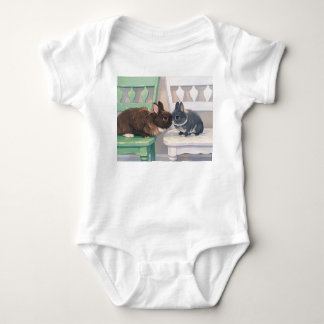 Body de Jersey para Bebê - Dois Coelhinhos Adoráve