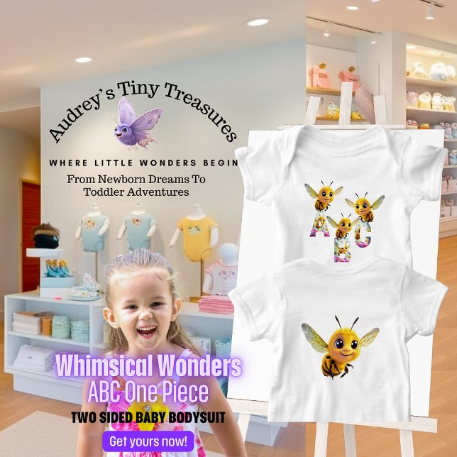 Body de Manga Curta Whimsical Wonders para Bebê (Criador carregado)