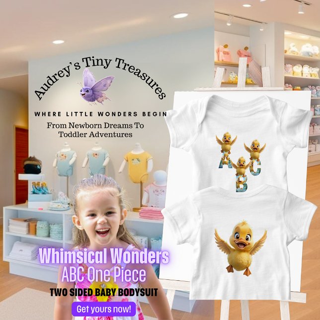 Body de Manga Curta Whimsical Wonders para Bebê (Criador carregado)