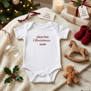 Body de Natal Personalizado para Bebê Primeiro Nat