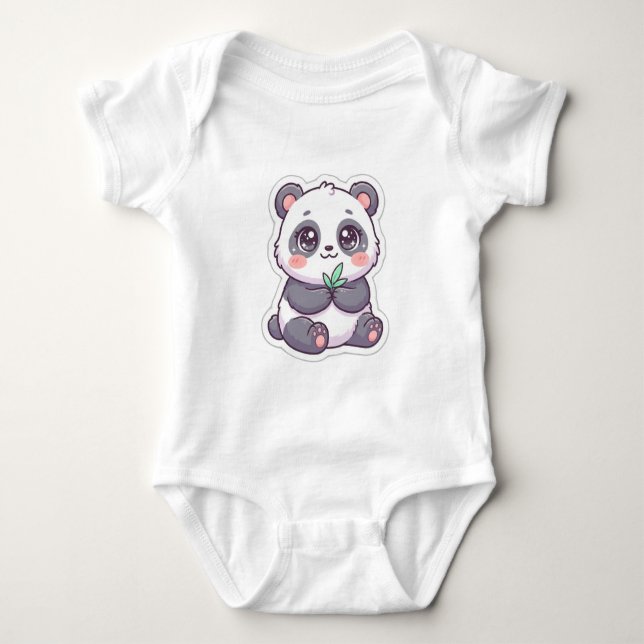 Body de Panda Kawaii para Bebê (Frente)