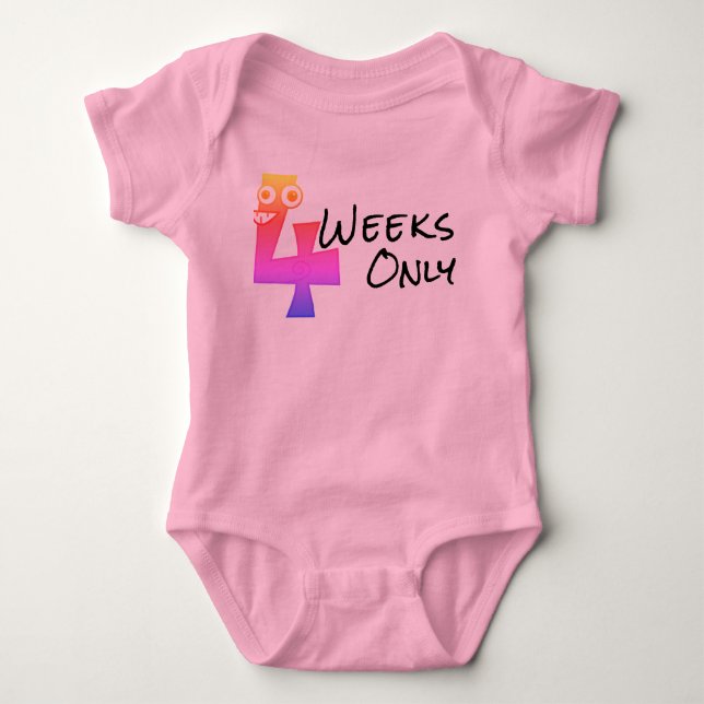 Body de quatro semanas para bebê (Frente)