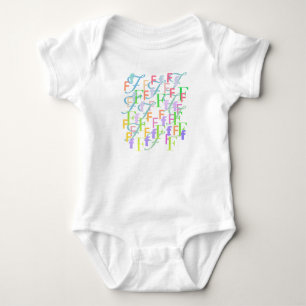 Body "F" Confetes de Letras para Bebê