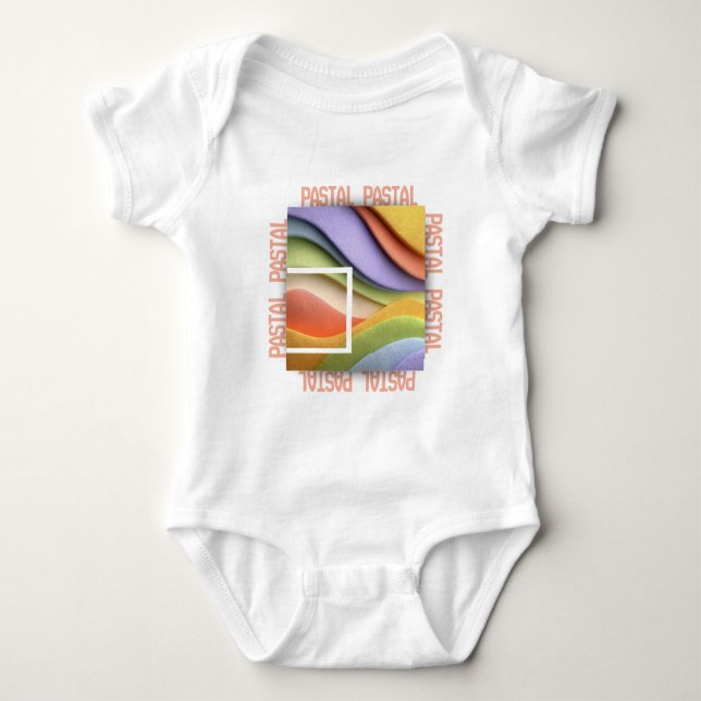 Body ou Camiseta Bebê Ondas Arco-Íris Pastel (Frente)