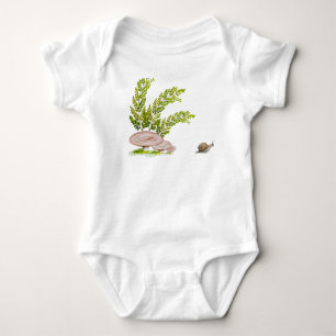 Body Para Bebê С cogumelo e caracol fofo da floresta