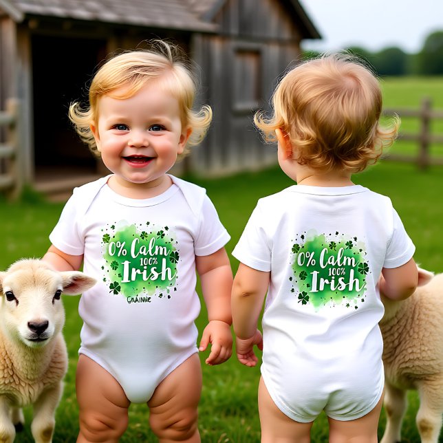 Body Para Bebê 0% Calm, 100% Irish  for Spirited Sprouts (0% Calm, 100% Irish for Spirited Sprouts Baby Bodysuit)