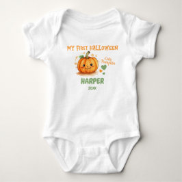 Body Para Bebê 1º Halloween Feliz Abóbora Fofo Bodysuit