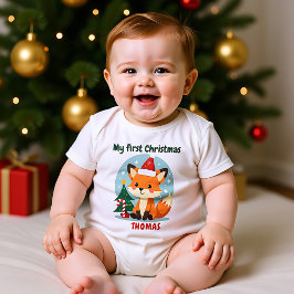 Body Para Bebê 🎄1º Natal, texto personalizado, Cachorrinho de Ca