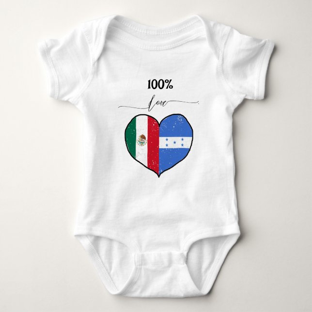 Body Para Bebê 100 Amor | Hondurenho e mexicano (Frente)