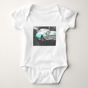 Body Para Bebê 1958 chevy impala azul brilhante carro clássico