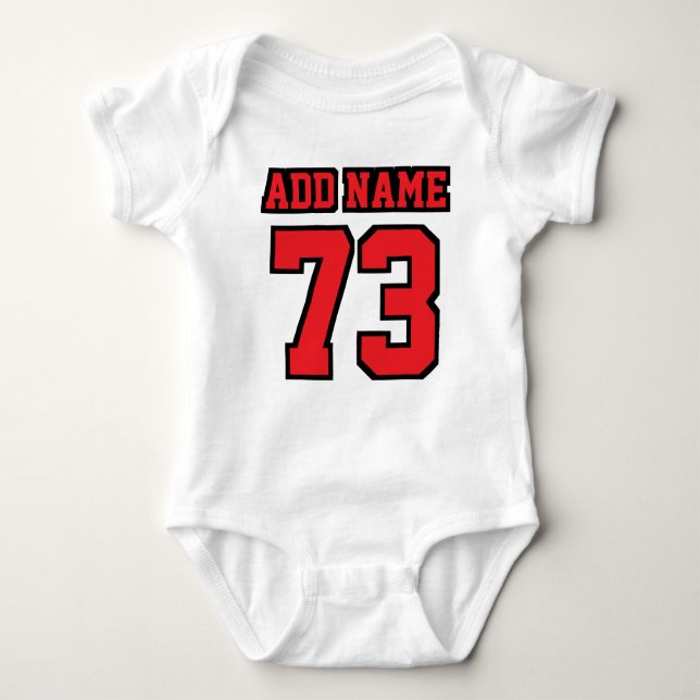 Body Para Bebê 2 Side WHITE RED BLACK Futebol Jersey Outfit (Frente)