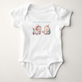 Body Para Bebê 2 unicórnios de с, personalizados