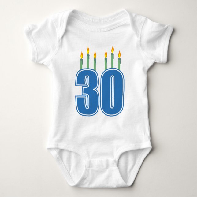 Body Para Bebê 30 velas (azul/verde) (Frente)