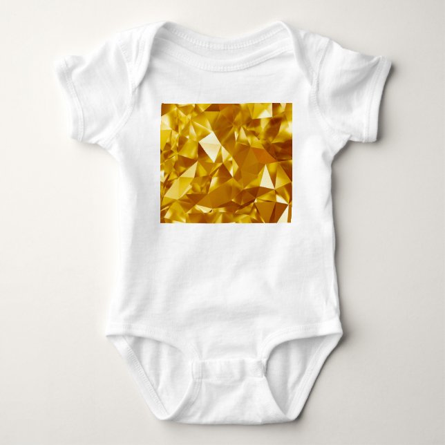 Body Para Bebê 3D Geométrico: Design de Fundo Metálico (Frente)