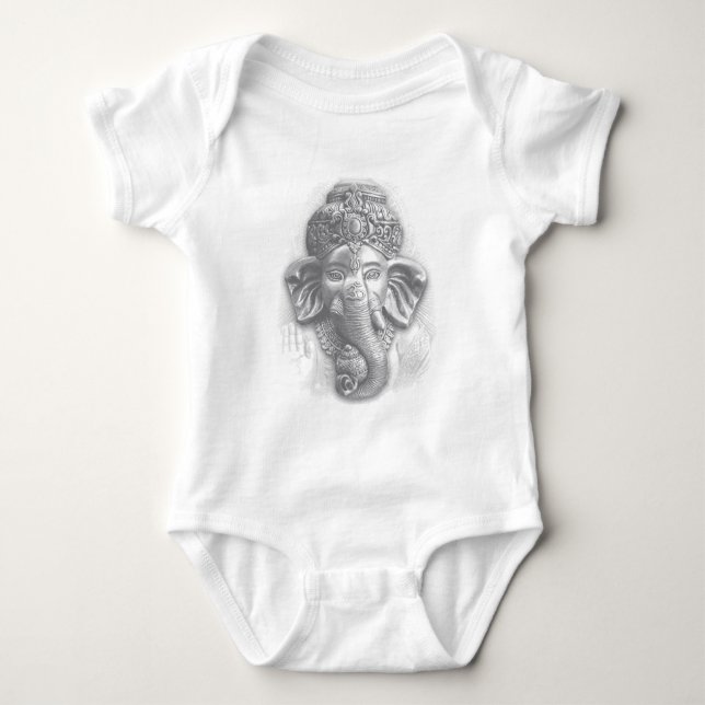 Body Para Bebê 3d Senhor Ganesha - Om (Frente)