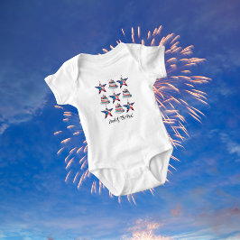 Body Para Bebê 4 de julho "Land of the Free" Baby Bodycase