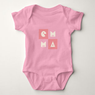 Body Para Bebê 4 letras: roupa rosa quente