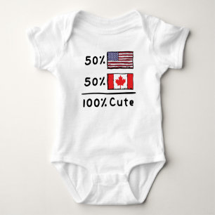 Body Para Bebê 50% americano 50% canadense 100% Cute Canada USA F