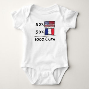 Body Para Bebê 50% americano 50% francês 100% Cute França EUA F