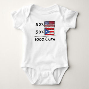 Body Para Bebê 50% americano 50% porto-riquenha 100%