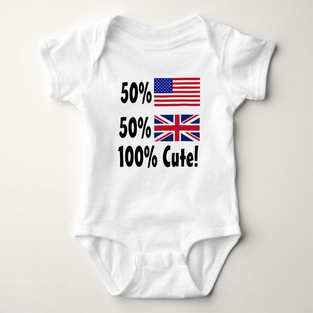 Body Para Bebê 50% americanos 50% britânicos 100% cubanos (Frente)